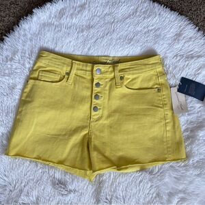 Universal Thread‎ Jean Shorts High Rise Shortie Button Fly Yellow New Womens 6